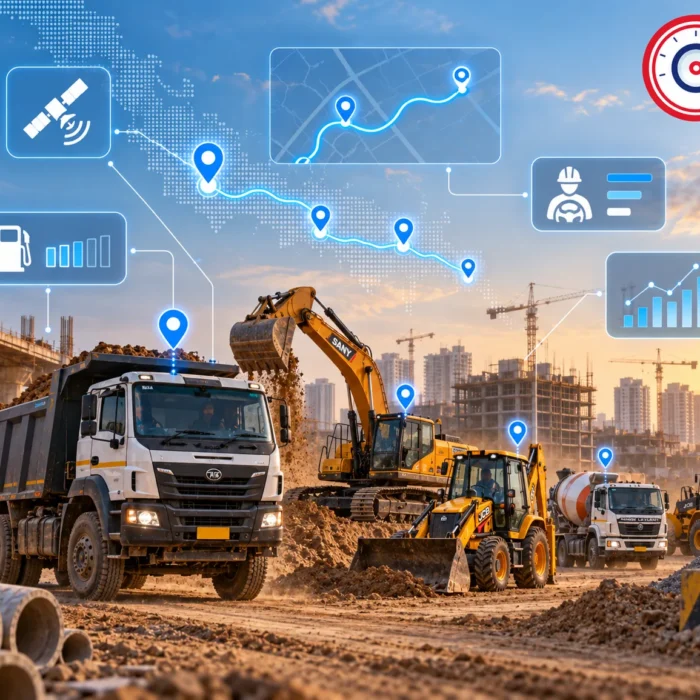 Indian construction fleet tracking and visibility with GPS, fuel monitoring and telematics