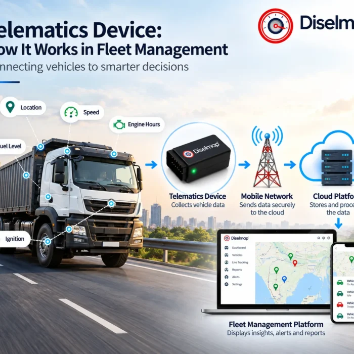 Telematics device connecting vehicle data through mobile network and cloud fleet management platform