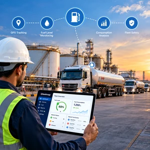 Fuel monitoring for oil and gas fleets with tanker trucks and fuel dashboard