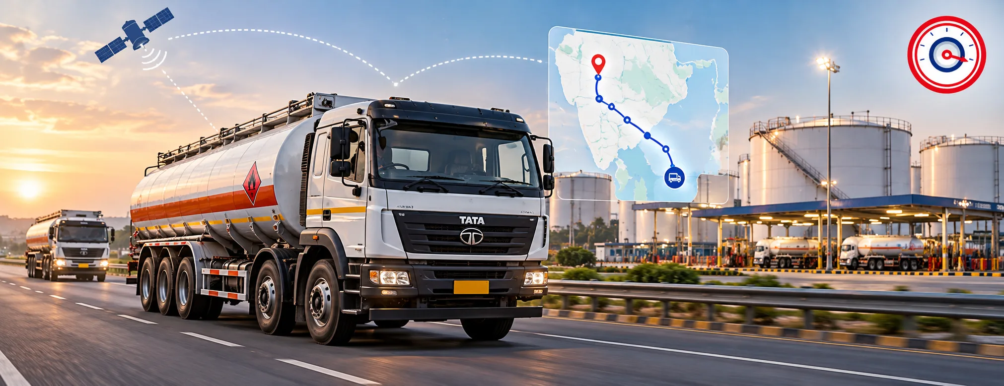 Oil tanker tracking system with GPS fleet visibility for petroleum transport operations